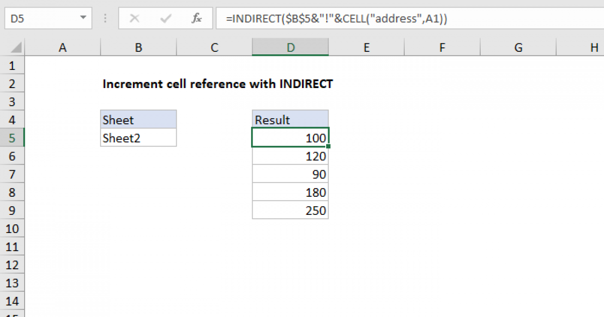 increment-cell-reference-with-indirect-excel-formula-exceljet